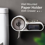 Maerex - Porte Papier Toilette Mural Porte Rouleau de Papier wc Support de Téléphone Salle de Bain Etagère de Rangement