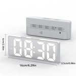 New LED Mirror Table Clock Digital Alarm Snooze Display Time Desktop Electronic