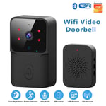 ML1T-B ONENUO WiFi Sonnette Maison Tuya WiFi Sans Fil Sonnette DC AC Batterie Alimenté Caméra Bell avec Alexa Google Sonnette Caméra ""Nipseyteko