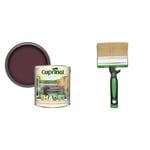 Cuprinol Garden Shades - Summer Damson (2.5 litre) & Fit for The Job 4 inch Large Capacity Shed and Fence Block Brush for Rapid Painting of Sheds & Fence