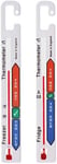 Twin Pack Fridge Freezer Thermometer Pack with Colour Coded Refrigerator Safe T