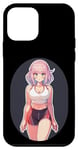 Coque pour iPhone 12 mini Pink Hair Anime & Manga Style Gym Girl In Fitness Vêtements