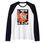 Fight Me Red Panda Kaiju Monster Vintage Monster Retro Comic Raglan Baseball Tee