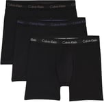 Calvin Klein Men’s 3 Pack Stretch Boxer Briefs, Black (B- R Iris, Auth Grey, Dusty Tan Lgs), L