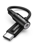 UGREEN USB C - 3,5 mm:n äänisovitin DAC-siru, joka on yhteensopiva iPhone 15 Pro Max IPAD Mini 6:n, SAMSUNGin, IPad Pron, Surface Pro 7:n, Dell XPS:n, Pro 2020 -kuulokkeiden äänisovittimen kanssa - harmaa - yksi koko