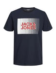 JACK & JONES Garçon Jjecorp Logo Play O-Cou Noos JNR T-Shirt, Blazer Bleu Marine., 176 EU