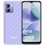 DOOGEE N50 Pro Mobile Phones, 20GB RAM + 256GB ROM/1TB TF Smartphone Android 13, Octa Core, 6.52" HD+ Smart Phone with 4200mAh, 50MP Camera, 4G Dual SIM, Face ID/Fingerprint - Purple