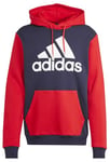 adidas Essentials Sweat à Capuche en Polaire avec Grand Logo pour Homme, Legend Ink/Better Scarlet, L