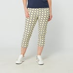 Swing Out Sister Women's Pull-On Capris in Navy and Sunshine with Mosaic Pattern