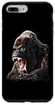 Coque pour iPhone 7 Plus/8 Plus Mean Gorilla Face pour hommes, femmes et enfants – Gorilla à dos argenté