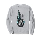 Cool New York City NYC Statue of Liberty USA Flag Design Sweatshirt