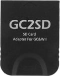 GC2SD Adaptateur de Carte de Stockage Micro de Qualité Supérieure pour Wii, Adaptateur de Convertisseur de Clé de Carte Mémoire SD pour Wii pour Console de Jeu GC, Adaptateur de Carte(Le Noir)