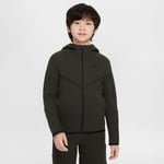 Nike Hettegenser NSW Tech Fleece FZ 24 - Grønn/Sort Barn, størrelse M: 137-147 cm