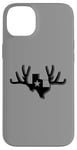 Coque pour iPhone 14 Plus Texas Buck Texas Flag Huge Buck Rack Black Texas Flag