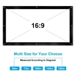 120Inch Portable Projector Screen 16:9 Home Cinema Theater Screen Indoor/Outdoor