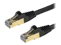 Startech.Com 7.5M Cat6a Ethernet Cable, 10 Gigabit Shielded Snagless Rj45 100W Poe Patch Cord, Cat 6A 10Gbe Stp Network Cable W/Strain Relief, Black, Fluke Tested/Ul Certified Wiring/Tia - Category 6A - 26Awg (6Aspat750cmbk) - Koblingskabel - Rj-45