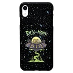 Personalaizer - iPhone XR Case Black with a Rick and Morty UFO Design