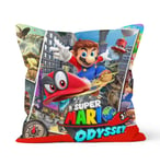 Hidden zipper closure Double Sided Decorative Pillowcases Super Mario Odyssey Pillowcase Gift,Apply to Car decoration Home Sofa Bedding,size 18x18 Inch (45 cm X 45 cm)