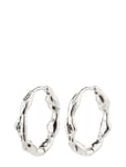 Pilgrim Zion Recycled Organic Shaped Medium Hoops Silver