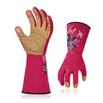 Vgo... Gants de jardinage pour femmes, gantelet d'élagage, manches longues, anti-épines, puncture protection, avant-bras long, écran tactile (SL7445,Violet,8/M,1Paire)