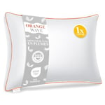 Orange Wave Oreiller Plume 50x70 - Coussin de Luxe 50x70 cm en Duvet et Plume, 1200g de Moelleux, Qualité Hôtelière et Confort Oreiller Ergonomique, Certifié RDS et Oeko-TEX pour Un Soutien Optimal