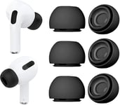 Lot de 3 paires d'embouts en silicone pour Airpods Pro 2e génération et Airpods Pro, avec suppression du bruit (dans un étui de charge) S/M/L-Noir