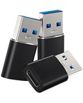 Orangeck Adaptateur USB C 3.1 Femelle vers USB Mâle 3-Pack, Adaptateur USB Type C vers USB A, Charge Rapide et Data Sync pour iPhone 15/14/13/12, Samsung Galaxy S23/S22/S21/Note 20/A90, ChromeBook