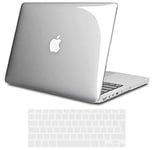 TECOOL Coque Compatible avec Ancien MacBook Pro 15 Pouces Retina 2015 2014 2013 2012 (A1398), Coque Rigide en Plastique Fine et Protection Clavier (UE AZERTY), Transparente Clair