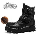 Bottes de Moto en Cuir pour Adultes/Bottes Punk Martin Bottes en Cuir Montantes en Cuir pour Hommes Bottes Courtes européennes et américaines d'outillage du désert Bottes Militaires,D,48