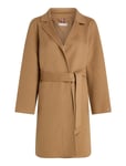 Tommy Hilfiger Reg Df Wool Belted Coat Beige