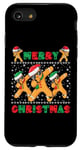 Coque pour iPhone SE (2020) / 7 / 8 Joyeux Noël Dabbing Gingerbread Men with Xmas Hats