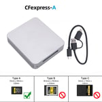 CFexpress Lecteur de Carte USB 3.1 Isabel 2 Type C 10Gbps CFE-B/Carte CFE-A Carte Mémoire Adaptateur De Stockage pour PC Ordinateur Portable Téléphone - Type TypeA A to C to C