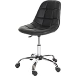 Fauteuil de bureau Lier, chaise pitovante, siège baquet, similicuir, noir