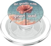 Puzzle fleur avec citation motivante Be Gentle With Your Soul PopSockets PopGrip pour MagSafe