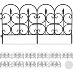 12x Bordure de jardin plastique, Clôture gazon 30 cm, 6 éléments, 4 m, parterre massif pelouse, piquet