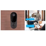 Home Security Doorbell Camera Night Vision Black for Home/Office N8Y28880