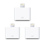 3x Lightning 30-pin till 8-pin adapter för iPhone, iPad Vit