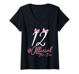 Womens 12 Official Pre-Teen 12th Birthday Girl Vintage 12 Year Old V-Neck T-Shirt