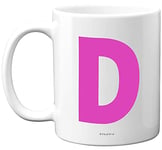 Stuff4 Personalised Alphabet Pink Initial Mug - Letter D Mug, Gifts for Her, Mothers Day, Birthday Gift for Mum, 11oz Ceramic Dishwasher Safe Mugs, Anniversary, Valentines, Christmas, Retirement