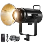 NEEWER CB300B 320W LED Video Light with 2.4G/APP Remote Control, All Metal Bi Color COB Continuous Output Lighting with Bowens Mount 150000lux/1m 2700K-6500K CRI/TLCI97+ 12 Effects for Video