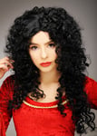 Womens Mother Gothel Style Long Curly Black Adult Cosplay Costume Wig