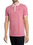 FilaClassic Vintage Striped Polo Shirt - Heather Rose /Pink Nectar