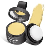 Instantly Hairline Powder, Hair Root Touch Up Powder Conceal Receding Hairline, Windproof&Sweatproof Hair Root Concealer, Professional Hairline Shadow Powder with Mirror and Puff(Tender Yellow)