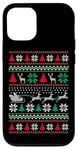 Coque pour iPhone 12/12 Pro Pull de Noël moche rétro avec traîneau de Père Noël volant renne volant