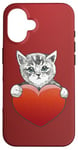 iPhone 16 Valentine’s Day Kitten Art | Cute and Romantic Design Case