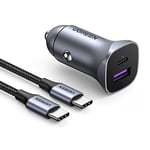 UGREEN Chargeur Voiture USB C 30W PD QC 3.0 PPS avec Câble Chargeur Allume Cigare 12V Compatible avec iPhone 16 Plus Pro Max 15 14 13 Galaxy S24 Ultra Plus S23 A15 A05s Pixel 9 8 7 iPad Pro Air Mini