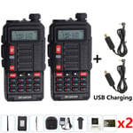 (Black-Add USB Charge) 2 kpl Baofeng UV 10R Professional Radiopuhelimet Tehokkaat 10W Dual Band 2-tie CB Ham Radio hf Lähetin-vastaanotin VHF UHF BF UV-10R Uusi