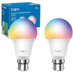 Tapo Smart Bulb, B22 Multicolor Energy Saving Alexa Light Bulbs, 60W, Works with Amazon Alexa and Google Home, Colour-Changeable Smart Light Bulb, No Hub Required Tapo L530B(2-pack)[Energy Class F]