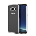 Coque Chrome Silicone SAMSUNG Galaxy S8 Plus (+) Contour Transparente Bumper Protection Gel Souple (ARGENT) - Neuf