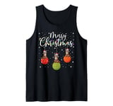 Merry Christmas Lights Coyote Santa Hat Ugly Xmas Tank Top